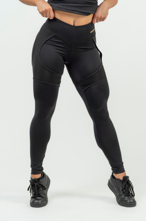 NEBBIA Leggings a vita alta da donna INTENSE Mesh Gold