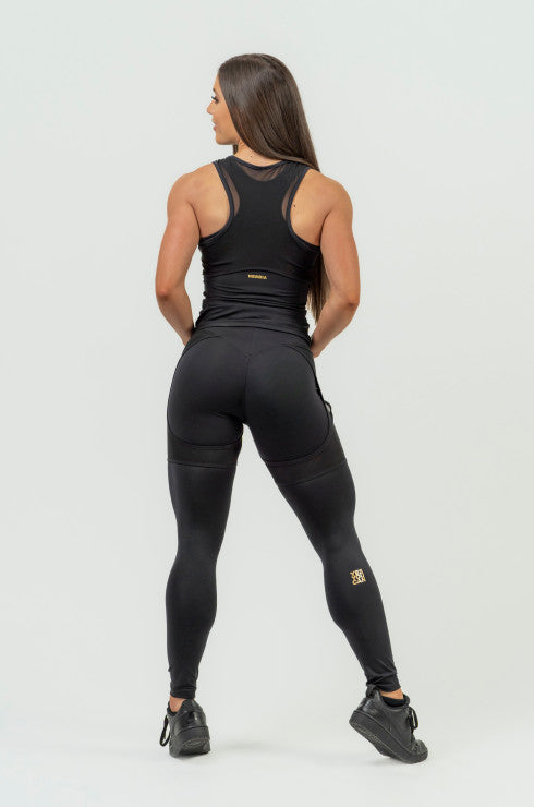 NEBBIA Leggings a vita alta da donna INTENSE Mesh Gold